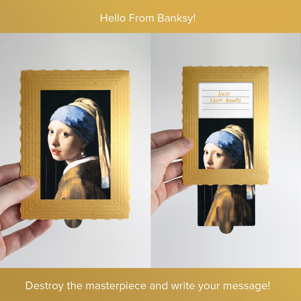 Hello From Banksy — Girl with a pearl earring - Johannes Vermeer, Postcards