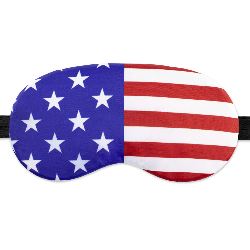 American Flag Sleep Mask USA for Women Men - 100% Soft Cotton - Eye Sleeping Mask Night Cover Blindfold America Great Again (America, Plastic Pack)