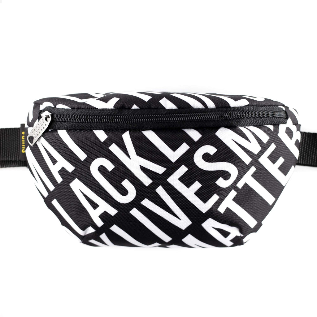 Casual Daypack Crossbody Bag Belt Waist Packs, Waist Pocket, Adjustable belt bag, famous art canvas, for travellers (Black White)