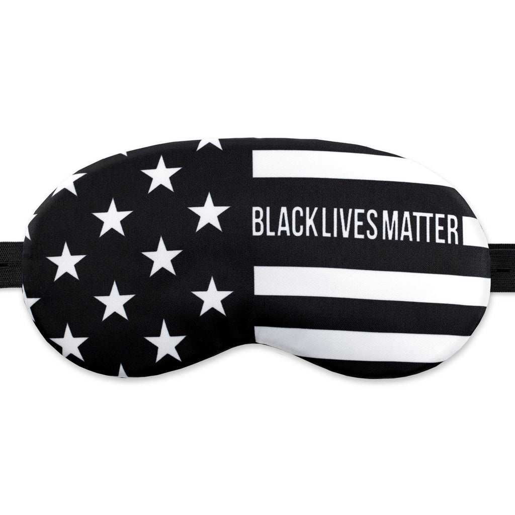 Sleep Mask Soft Eye Mask BLM Great America BW USA Flag for Women Man - 100% Soft Cotton - Comfortable Eye Sleeping Mask Night Cover Blindfold for Travel Airplane America Art (BLM1, Plastic Pack)
