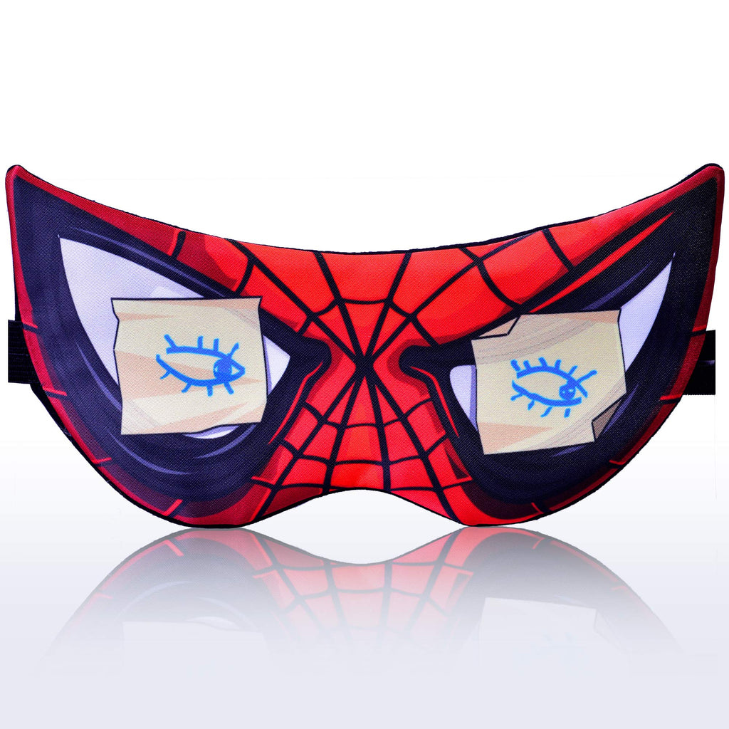 Sleep Mask Spiderman Comics for Men Children Kids - Sleeping mask 100% Soft Cotton - Eye Sleeping Mask Night Cover Blindfold for Travel Airplane (Spiderman, Plastic Pack)